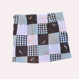 Gymboree Brown and Pink Checkered Mini Skirt